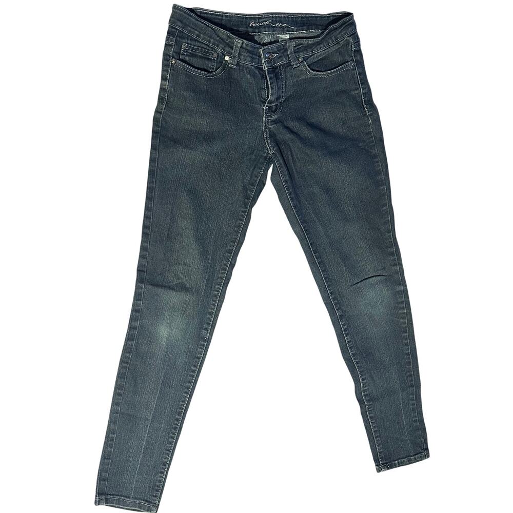 Touch Me Jeans Back Flap Pockets Skinny Women's size 5 Dark Wash Blue Denim chic